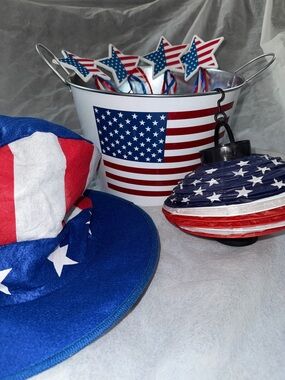 Patriotic 4th of July/Memorial Day American Flag Party Bucket Summer BUNDLE
